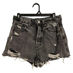 Wild Fable Gray Distressed Ripped Raw Hem Grunge Skater Jean Shorts